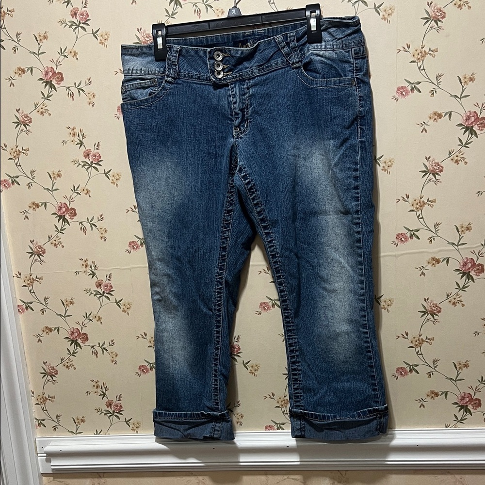Angels Dark Blue Capri Jeans Size 15